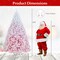 White-Pink PVC Christmas Tree with Flocked Tips and Folding Metal Stand